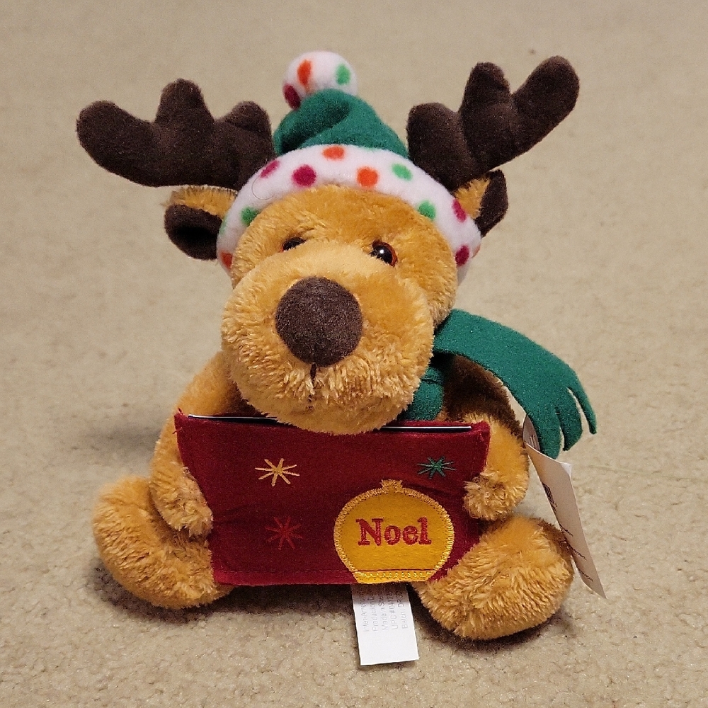 Reindeer Plush with Scarf and Hat Gift Card Holder